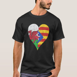 T-shirt Cœur de drapeau catalan gallois