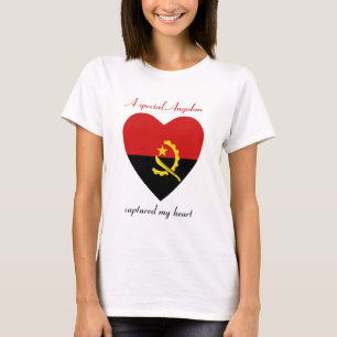 T-Shirt Cœur de Drapeau d'Angola