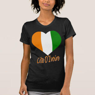 T-shirt Coeur de drapeau de Cote D'Ivoire