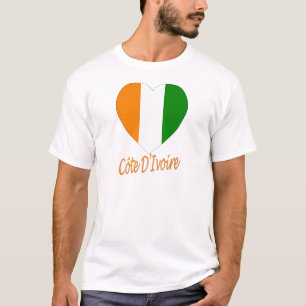T-shirt Coeur de drapeau de Cote D'Ivoire