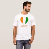 T-shirt Coeur de drapeau de Cote D'Ivoire (Devant entier)