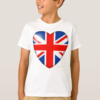 T-shirt Coeur de drapeau de la Grande-Bretagne