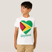 T-shirt Coeur de drapeau de la Guyane (Devant entier)