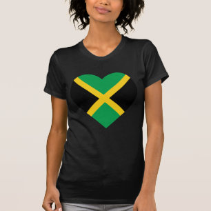 T-shirt Coeur de drapeau de la Jamaïque
