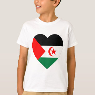 T-shirt Coeur de drapeau de la Sahara occidental
