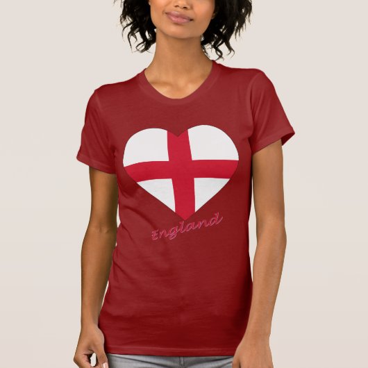 T-shirt Coeur de drapeau de l'Angleterre (Devant)