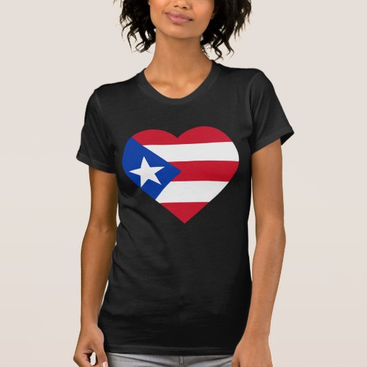 T-shirt Coeur de drapeau de Porto Rico (Devant)