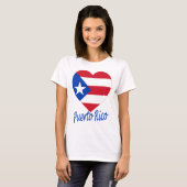 T-shirt Coeur de drapeau de Porto Rico (Devant entier)