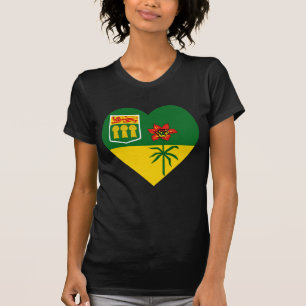 T-shirt Coeur de drapeau de Saskatchewan