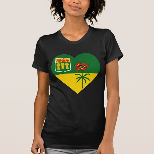 T-shirt Coeur de drapeau de Saskatchewan (Devant)