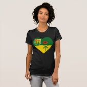 T-shirt Coeur de drapeau de Saskatchewan (Devant entier)