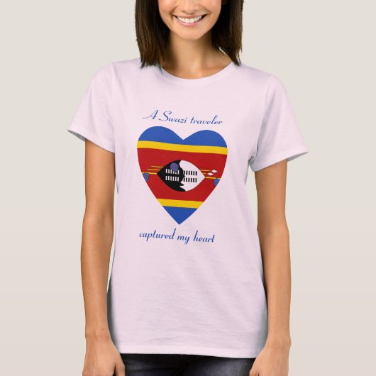 T-Shirt Cœur de Drapeau d'Eswatini (Devant)