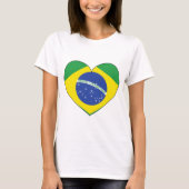 T-shirt Coeur de drapeau du Brésil (Devant)