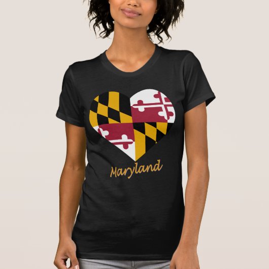 T-shirt Coeur de drapeau du Maryland (Devant)