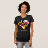 T-shirt Coeur de drapeau du Maryland (Devant entier)