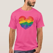 T-shirt Coeur de fierté LGBT géométrique (Devant)