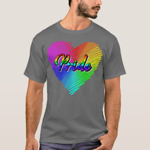 T-shirt Coeur de fierté mignonne LGBTQ Lesbienne Arc-en-ci
