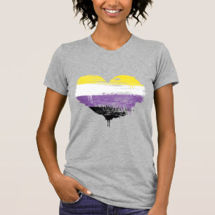 T-shirt Coeur de fierté non binaire