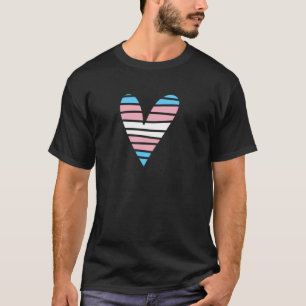 T-shirt Cœur de fierté transgenre avec couleurs LGBTQ+ ray