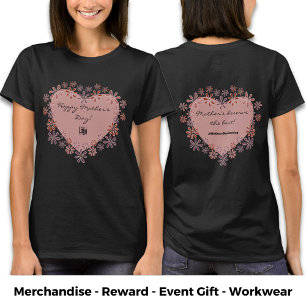 T-shirt Cœur de fleurs promotionnel Bonne fête des Mères