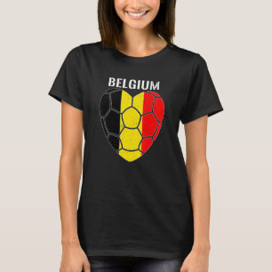 T-shirt Coeur de football Drapeau belge Belgique Amateurs