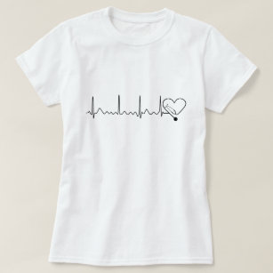 T-shirt Coeur de fréquence cardiaque Infirmière médecin St