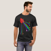 T-shirt coeur de fusée d'arc-en-ciel (Devant entier)