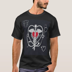 T-shirt Cœur de guérisseur - Art de stéthoscope Symbole mé