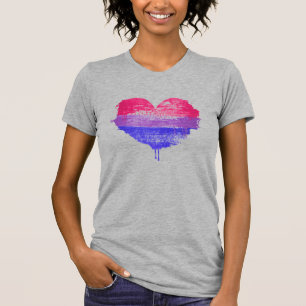 T-Shirt coeur de la fierté bisexuelle