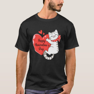 T-shirt Cœur de la Saint-Valentin Filles de chats mignons