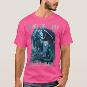 T-shirt Coeur De L'Âme De Loup D'Un Dragon Cool Wolf Wa