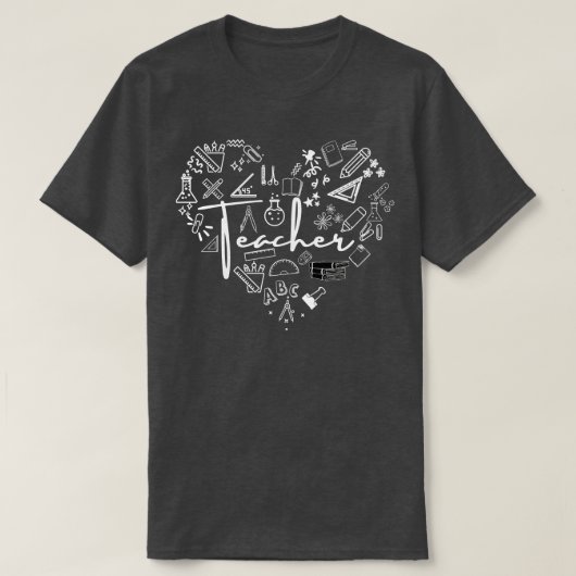 T-shirt Coeur de l'enseignant 2 (Design devant)