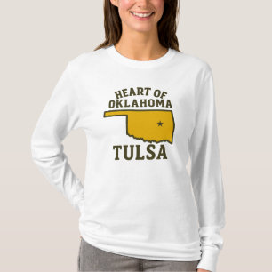 T-shirt Coeur de l'Oklahoma Conception de la carte d'éta