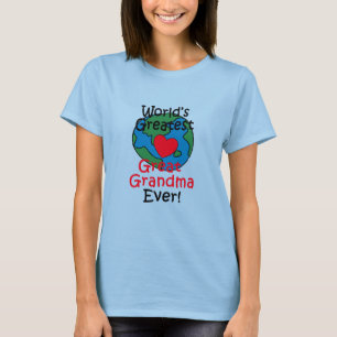 T-shirt Cœur de Mère l'Arrière-Grand-Mère du Monde