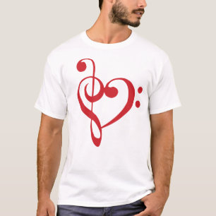 T-shirt Coeur de musique Coeur de basse basse aigu - Coeur