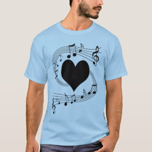 T-shirt Coeur de notes musicales