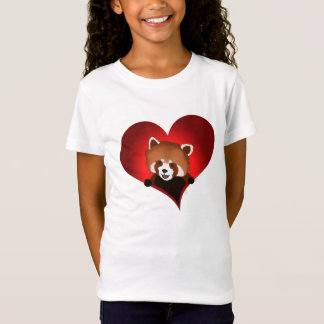 T-Shirt Coeur de panda rouge pour des enfants