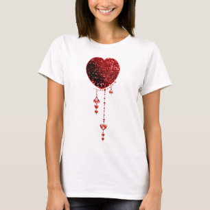 T-shirt Coeur de parties scintillantes de Faux et