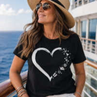 T-Shirt Cœur de Passionné de Croisière Embarquemen