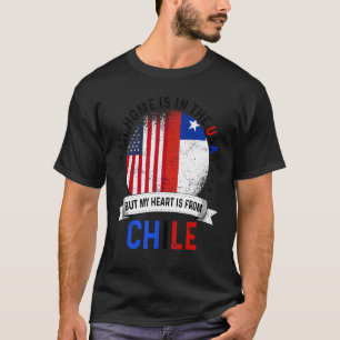 T-shirt Cœur de patriote américano-chilien est du drapeau