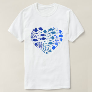T-shirt Coeur de poisson, Beau cadeau pour les amateurs de