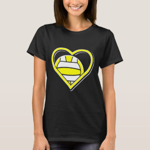 T-shirt Coeur de Polo d'eau jaune mignon - Polo d'eau dans