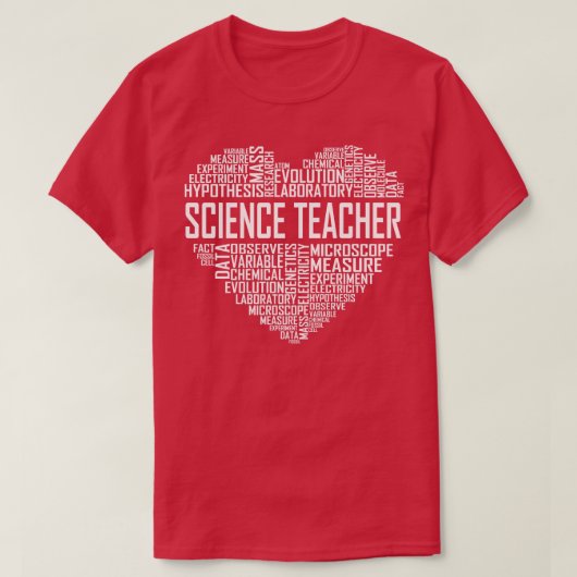 T-shirt Coeur de professeur de sciences (Design devant)