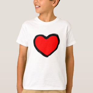 T-shirt Coeur de rouge de griffonnage