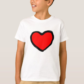 T-shirt Coeur de rouge de griffonnage
