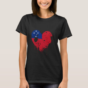 T-shirt Cœur de Samoa Drapeau samoan Fierté samoane Racine