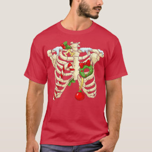 T-shirt Cœur de squelette Cage thoracique XRay Bonbon Noël