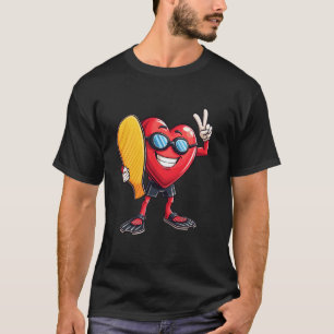 T-shirt Cœur de surfeur Vacances à la plage de surf Hommes