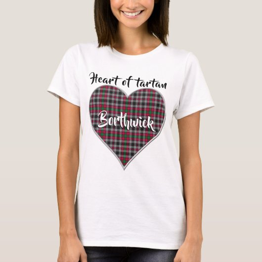 T-shirt Coeur de Tartan Clan Borthwick Plaid (Devant)