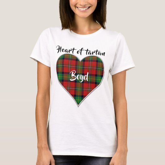 T-shirt Coeur de Tartan Clan Boyd Plaid (Devant)